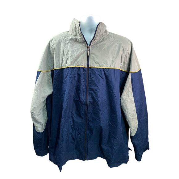 Nike Jacket Mens XXL Blue Gray Track Windbreaker Full Zip 90s Vintage - Picture 1 of 14